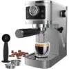 Siebträgermaschine CM1660B mit 20 Bar Ulka-Pumpe, Edelstahlgehäuse, 1350W, 10MM Milchschaumdüse, Manometer, Touch-Bedienung, Tassenwärmer, 1,3L Wassertank, kompakt & stylisch für Barista-Genuss zu Hause & im Büro, Latte